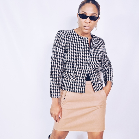 Vintage Houndstooth Suit Jacket - Picture 2 of 8